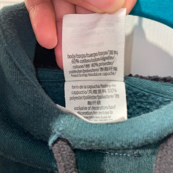 PINK Green Fleece Hoodie Size Medium - Picture 6 of 8